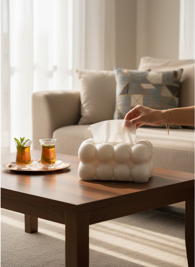 كذا هوم كاسا هوم علبة مناديل بتصميم فقاعات حديث علبة بلاستيك متينة للعبوات القياسية مصر - Image 1