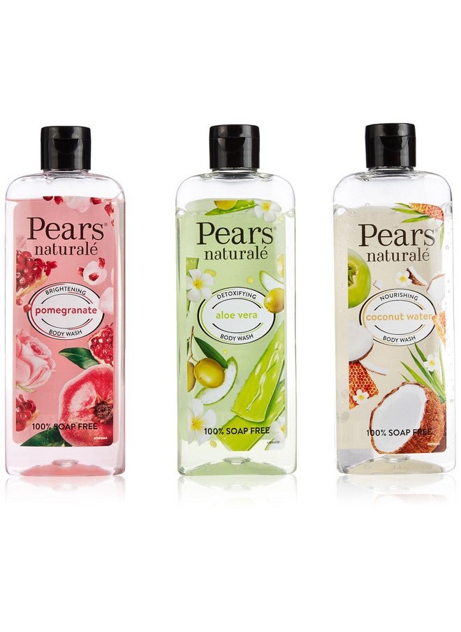 Pears Naturale Brightening Pomegranate Bodywash 250 Ml And Detoxifying Aloevera Bodywash 250 Ml And Nourishing Coconut Water Bodywash 250 Ml  - Image 1