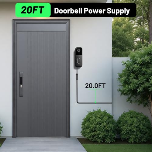 UYODM 20Ft/6m Charging Cable Power Adapter for Blink Video Doorbell-2nd Gen (2025 Release), Upgraded Version Doorbell Transformer with IP67 Weatherproof Power Cable Black - Image 4