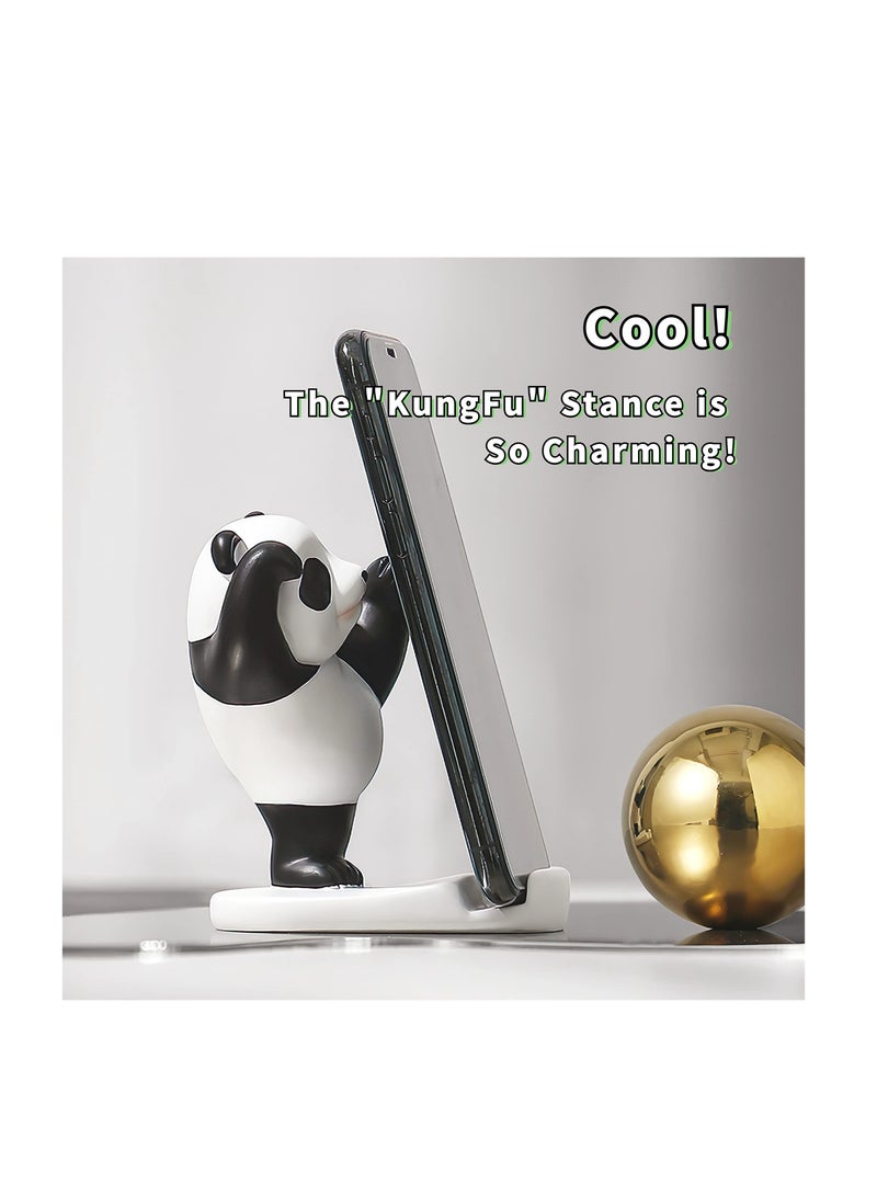 Excefore Panda Smartphone Stand, Cell Phone Stand for Desk, Animal Desk Accessories, Adjustable Phone Stand, Suitable for Phone Supporter for iPhone, Ipad (Black) - Image 5