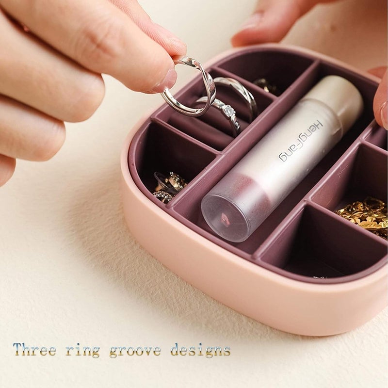 Jewelry Storage Box with Mirror, Portable Jewelry Organizer, Dustproof, Travel Case Ideal for Ring, Pendant, Earring Necklace and Bracelet, Easy to storage - Image 2