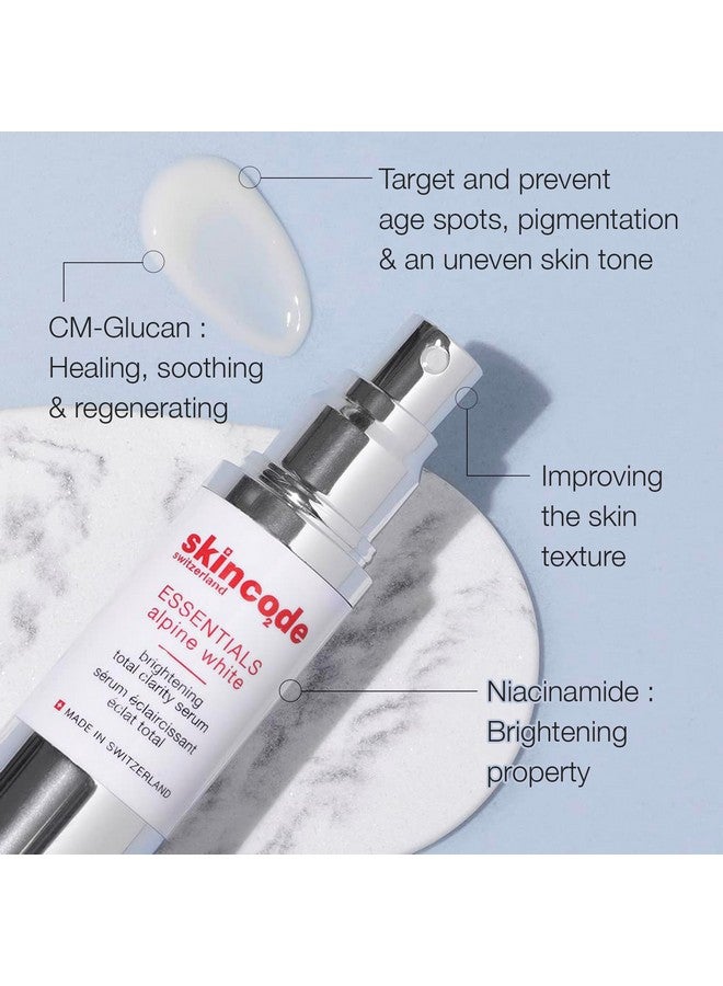 سكينكود مصل ألباين وايت لتفتيح البشرة بالكامل من إيسنشيالز، مصل ترطيب وتفتيح البقع الداكنة مع نياسيناميد كمجلوكان ونباتات جبال الألب السويسرية لجميع أنواع البشرة (1.0 أونصة / 30 مل) - Image 4