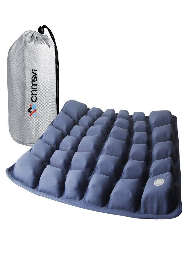 ANMSVI Air Inflatable Travel Seat Cushion with Built-in Pump - Portable and Adjustable for Airplane, Car, Train, Truck, Office, Home - Coccyx, Sciatica, Tailbone Pain Relief - 46x41x5.3cm - Image 1