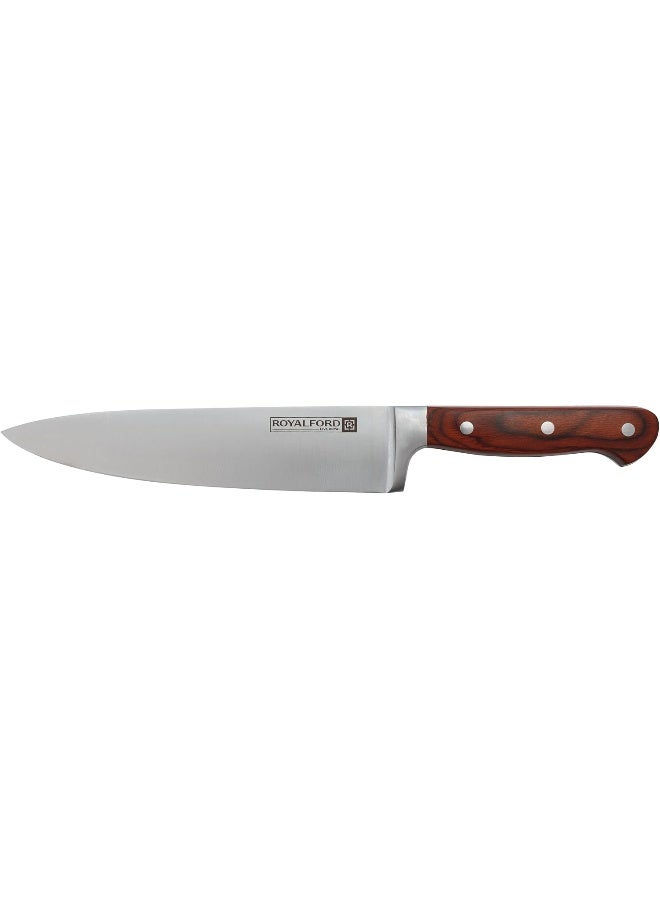 Royalford Sharp Design Chef Knife Silver/Brown 8inch - Image 2
