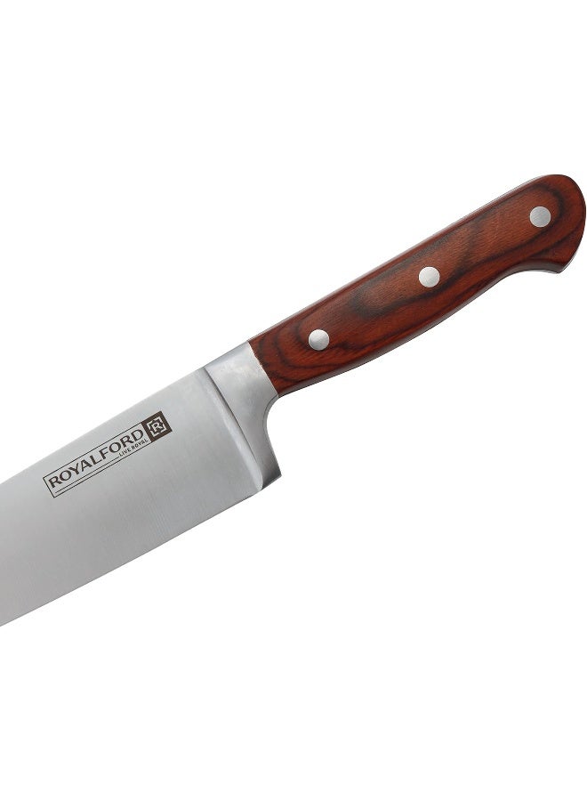 Royalford Sharp Design Chef Knife Silver/Brown 8inch - Image 5
