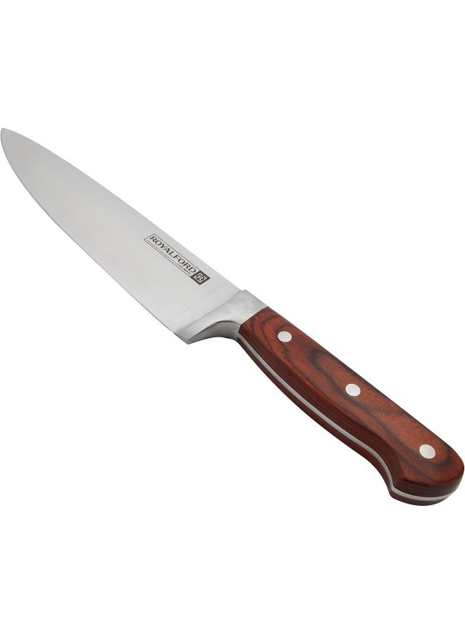 Royalford Sharp Design Chef Knife Silver/Brown 8inch - Image 3