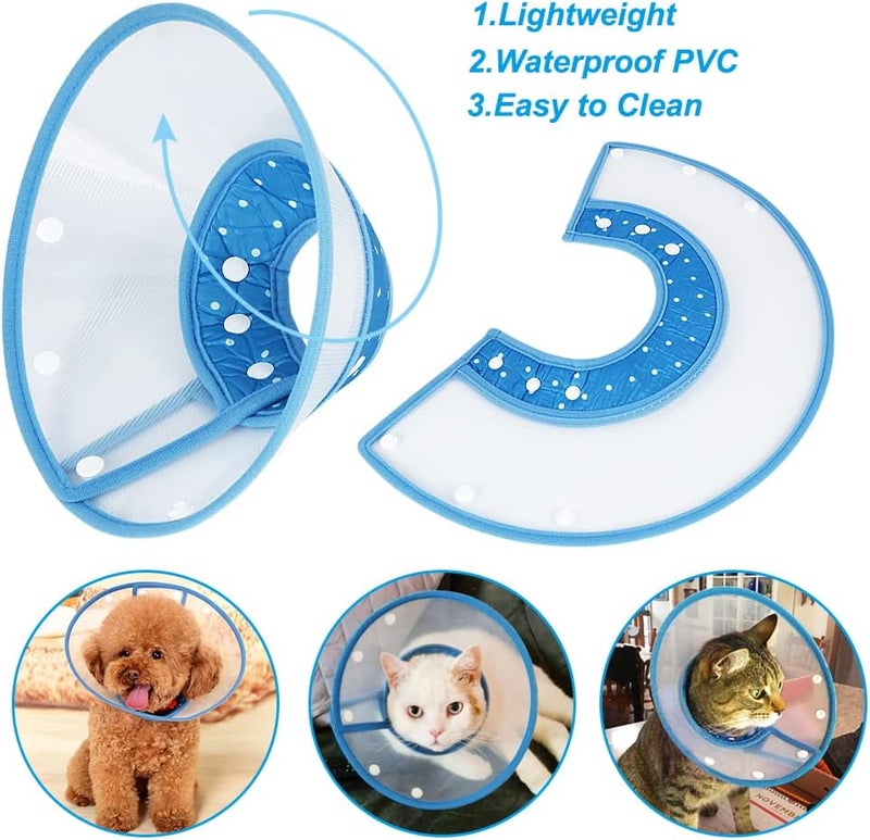 Vivifying Dog Cones for Small Dogs, Adjustable 8-9.6 Inches Soft Lightweight Elizabethan Collar for Puppy and Large Cats to Stop Licking Wounds After Surgery(Blue) - Image 4
