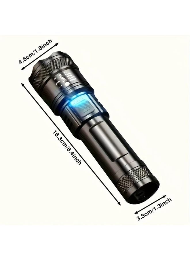 مصباح تكتيكي USB قابل لإعادة الشحن معدن، تكبير وتركيز للاستخدام في الهواء الطلق والتخييم - Image 5