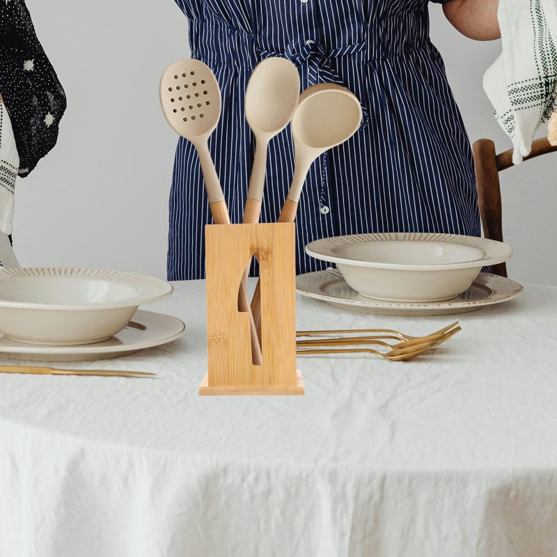 🍳 حامل أواني من الخيزران لتنظيم عيدان الأكل وتوفير مساحة المطبخ - Image 5