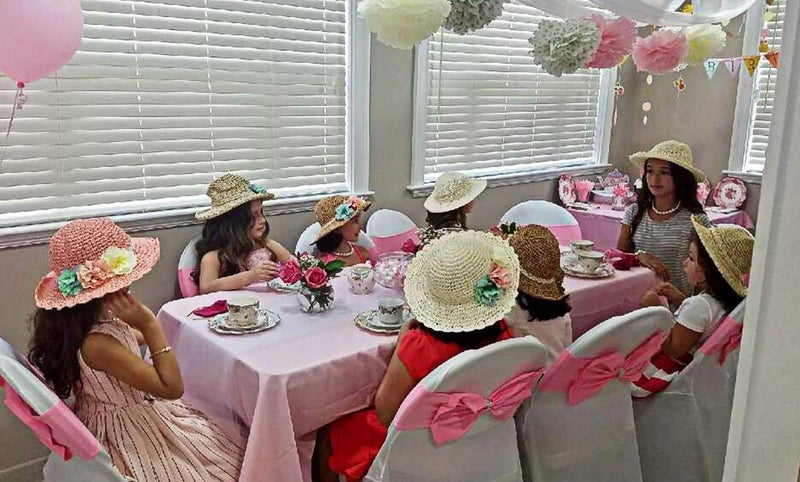 Bienvenu Girl Kids Summer Wide Brim Floppy Beach Sun Visor Hat with Flowers, Pink - Image 2