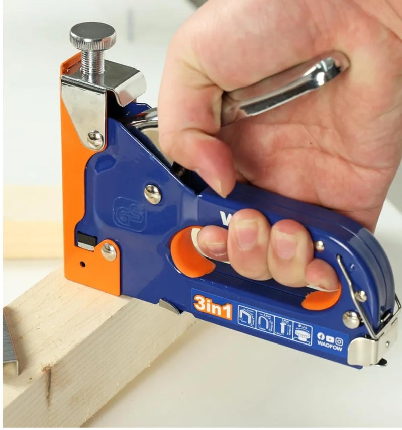 WADFU 3 in 1 Heavy Duty Staple Gun Hand Nail Nail, Adjustable Power Stapler Gun for Wood, Crafts, Carpentry, Decoration, Craft, Heavy Duty Service by Zglol Equipment - Image 2