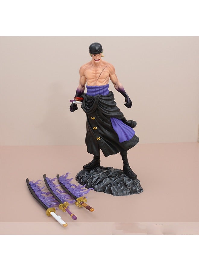 OCTOBER Pirate Swordsman Special Effect Three-Blade Flow One Piece One Piece Anime Series Figure Tabletop Ornament Model  - Image 2