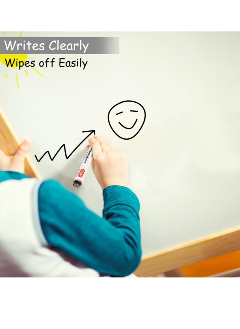 Excefore Whiteboard Markers, 12pcs Whiteboard Pens, 4 Colour Bullet Tip Dry Erase Markers White Board Markers Dry Wipe Pens for School Office Home  - Image 3