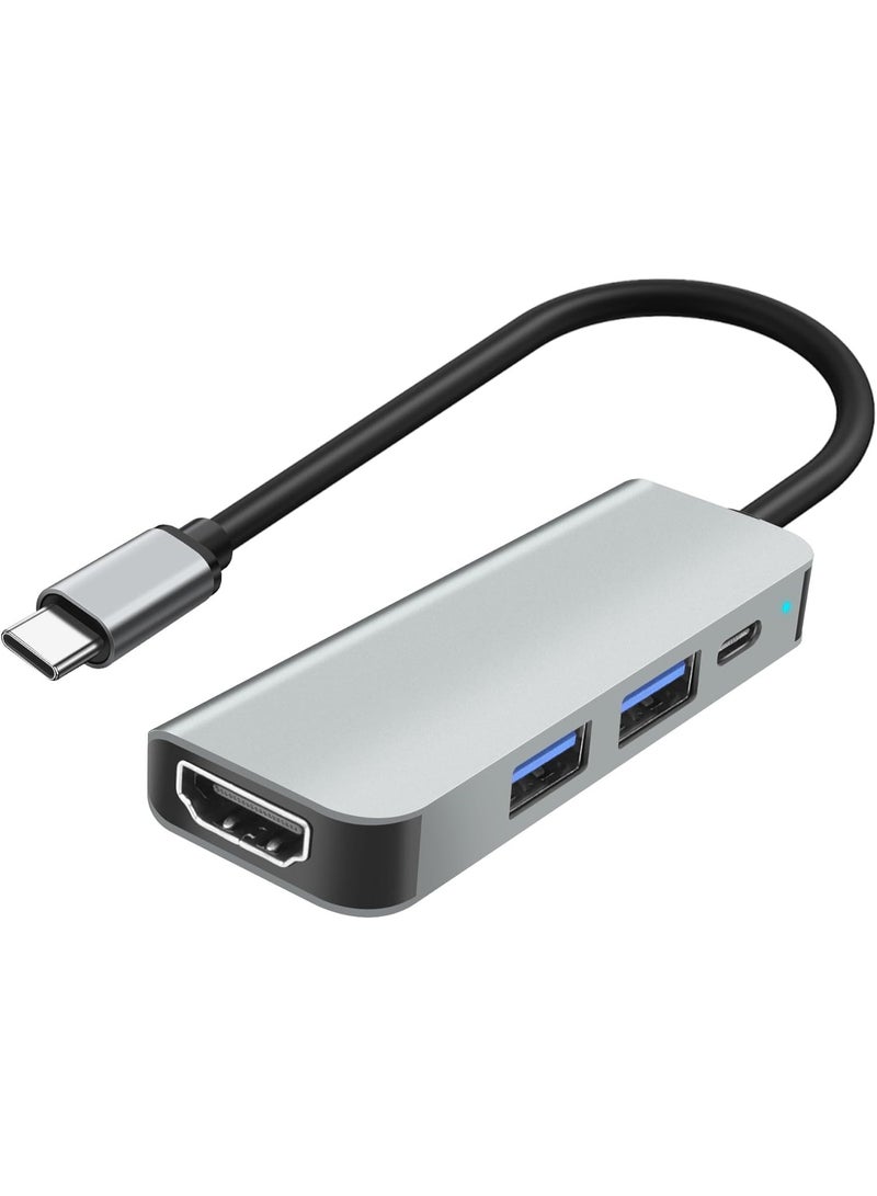 أوريون ماكس محول USB-C متعدد المنافذ 4 في 1 مع منفذ HDMI بدقة 4K، وشحن سريع بقدرة 100 واط، ومنفذي USB 3.0 بسرعة 5 جيجابت في الثانية - موزع USB-C متعدد المنافذ لأجهزة الكمبيوتر المحمولة، وأجهزة MacBook، وأجهزة الكمبيوتر الشخصية، ولوحات المفاتيح، ووحدات التخزين المحمولة. - Image 1