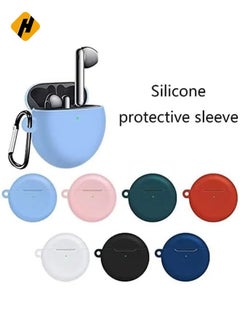 HuHa Silicone Case Cover for Huawei FreeBuds 3 with Carabiner, Anti-Shock Full Protection, Charging Port Accessibility - Pink  - Image 2