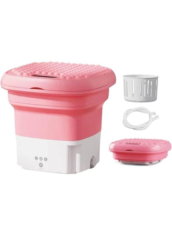 زوم غسالة منزلية صغيرة قابلة للطي غسالة اوتوماتيكية اوتوماتيكية للامام والخلف تعمل بالنابض مزدوج الغرض، غسيل يدوي مع فتحة تصريف - Image 1