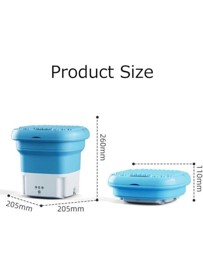 زوم غسالة منزلية صغيرة قابلة للطي غسالة اوتوماتيكية اوتوماتيكية للامام والخلف تعمل بالنابض مزدوج الغرض، غسيل يدوي مع فتحة تصريف - Image 2