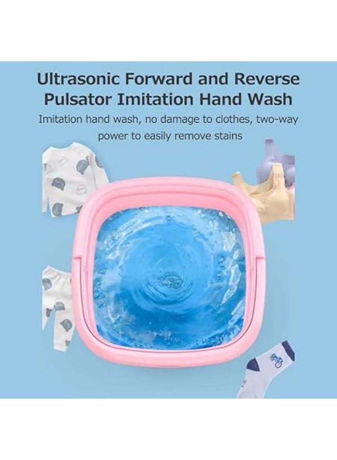 زوم غسالة منزلية صغيرة قابلة للطي غسالة اوتوماتيكية اوتوماتيكية للامام والخلف تعمل بالنابض مزدوج الغرض، غسيل يدوي مع فتحة تصريف - Image 5