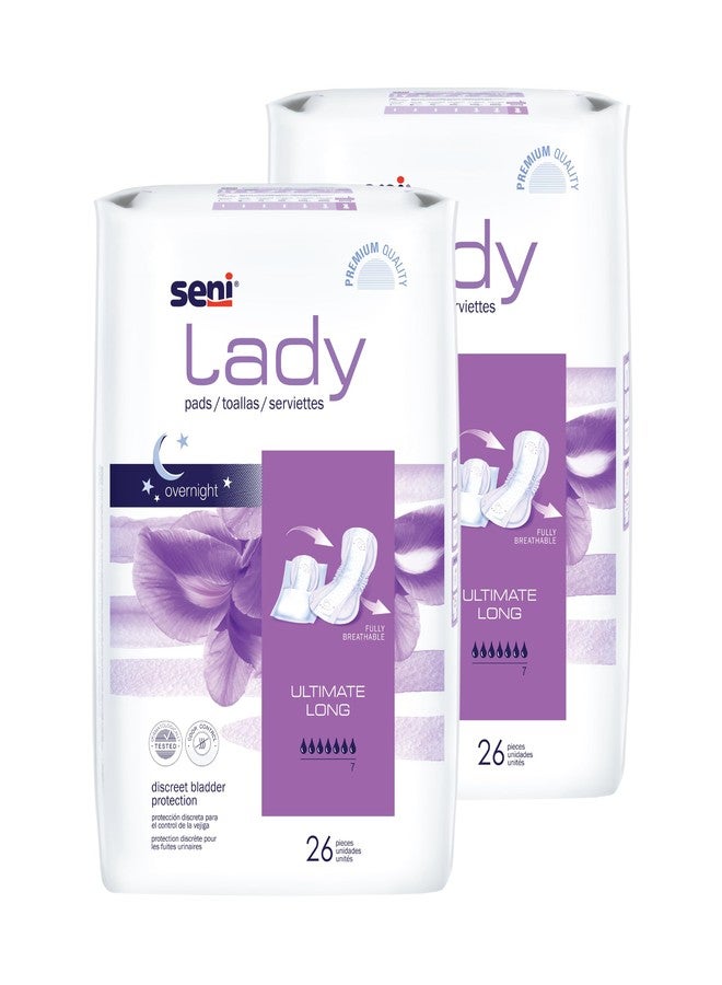 Seni Lady Premium Ultimate Long Bladder Control Pads | 52 Pcs - Pack of 2 | Overnight Bladder leakage Protection | Highly Absorbent | Rash Free | Breathable & Comfortable