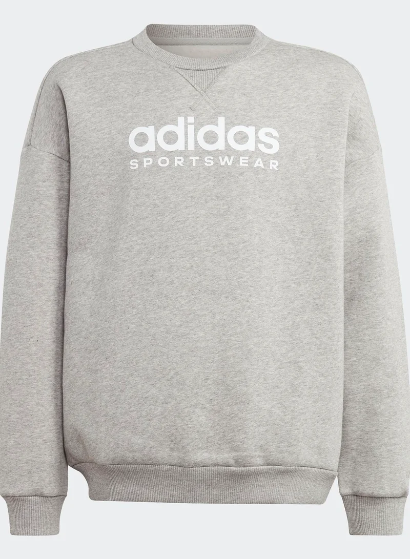 adidas جاكيت برقبة مستديرة للاطفال لجميع المواسم