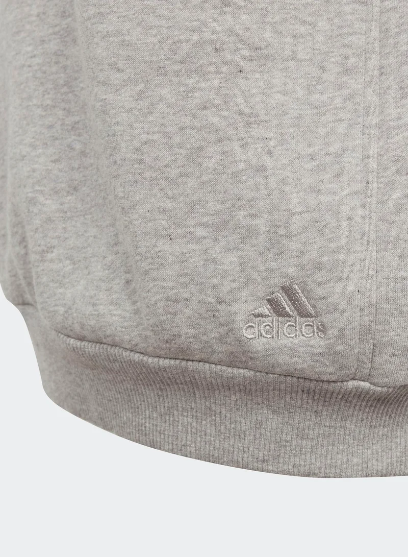 adidas جاكيت برقبة مستديرة للاطفال لجميع المواسم
