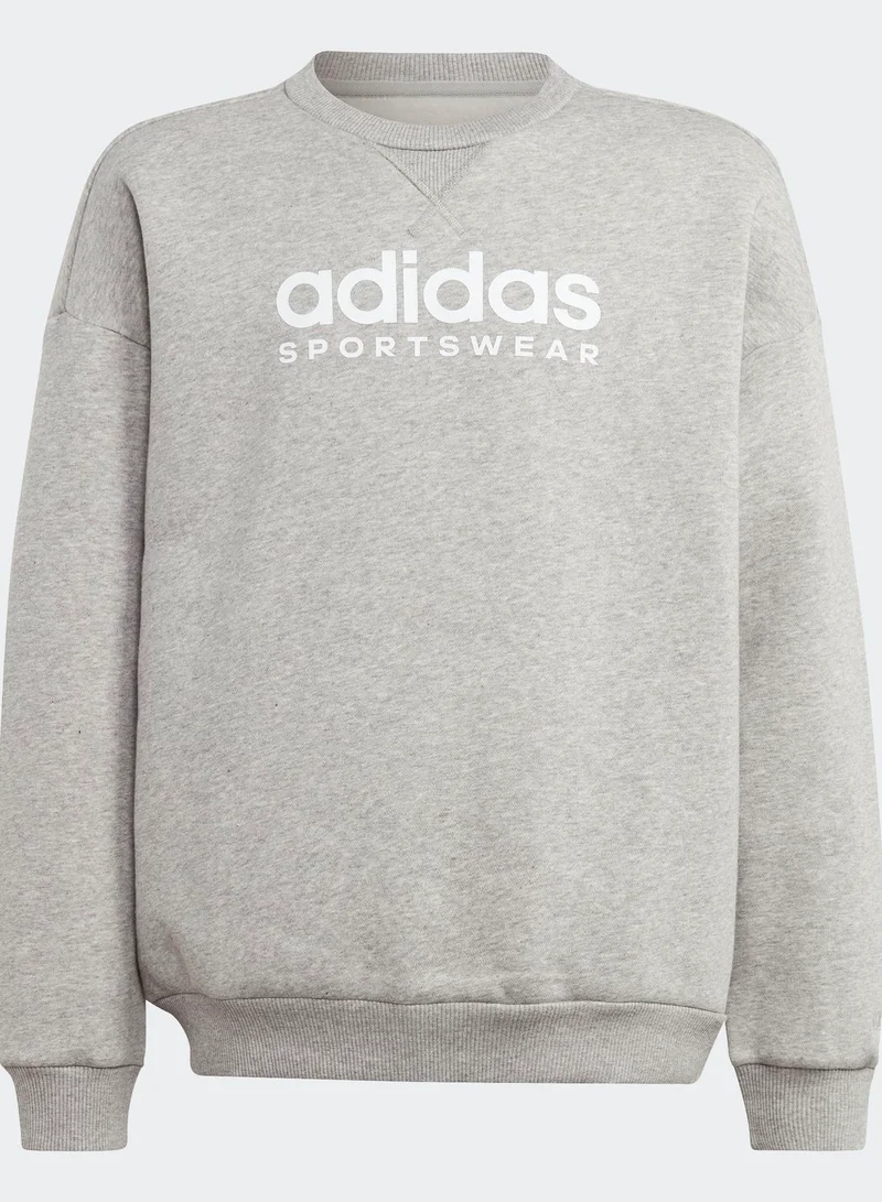 adidas جاكيت برقبة مستديرة للاطفال لجميع المواسم