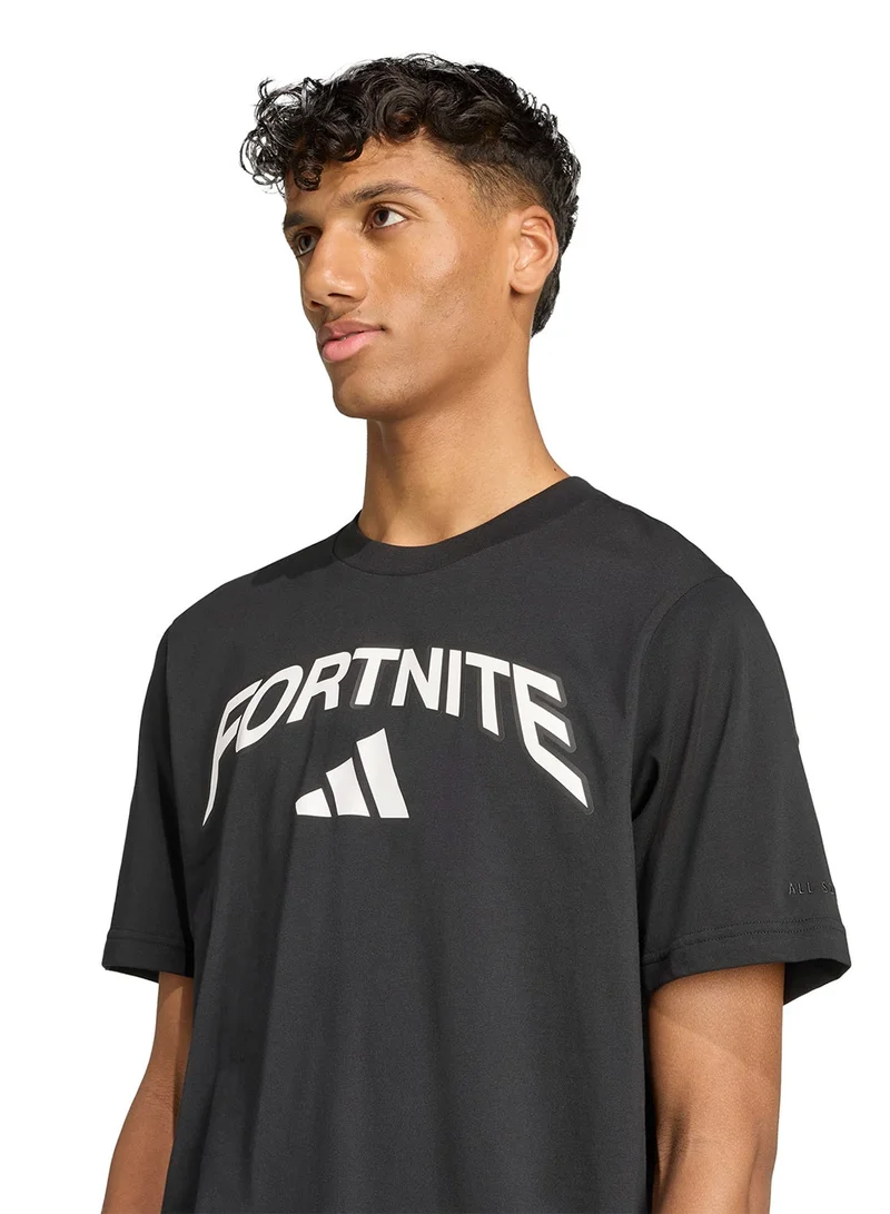 اديداس تيشيرت فورتنايت بشعار مطبوع