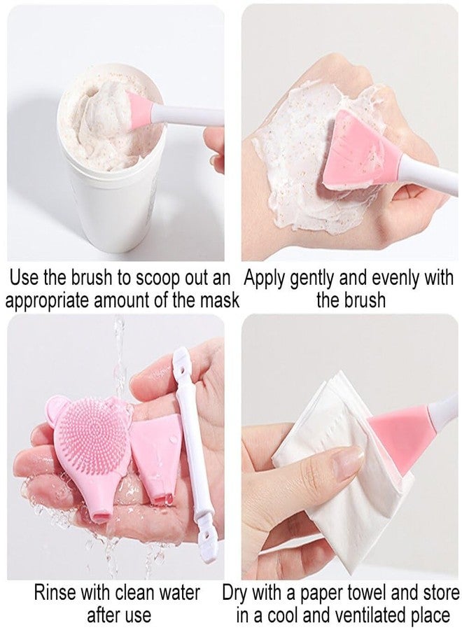 SANTALON 2-in-1 Silicone Face Mask Brush & Face Scrubber Set - Double Head Face Pack Applicator, Exfoliating Facial Cleansing Brush, Lip Scrub Tool for Cream, Lotion, Moisturizer - Pack of 2 for Men & Women (Pack of 4) - Image 3