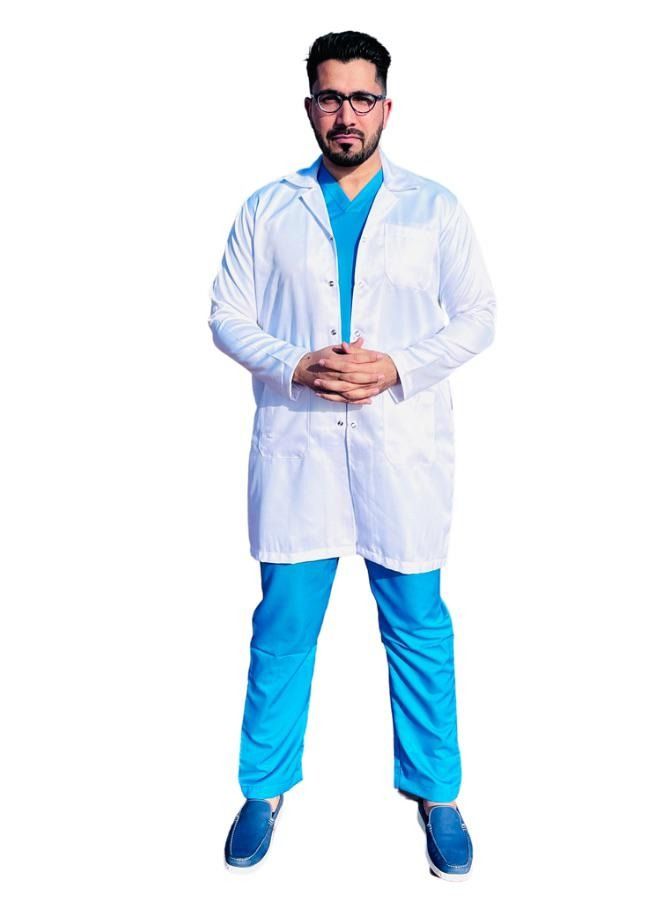 Just Needles JN Unisex Lab Coat White - Image 1