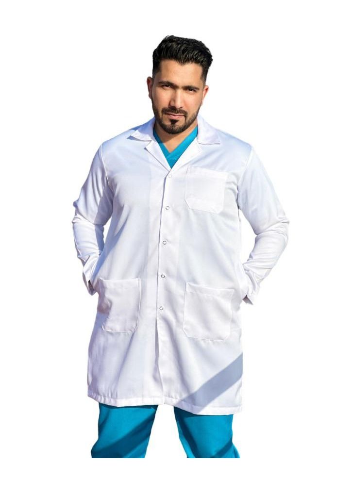 Just Needles JN Unisex Lab Coat White - Image 2