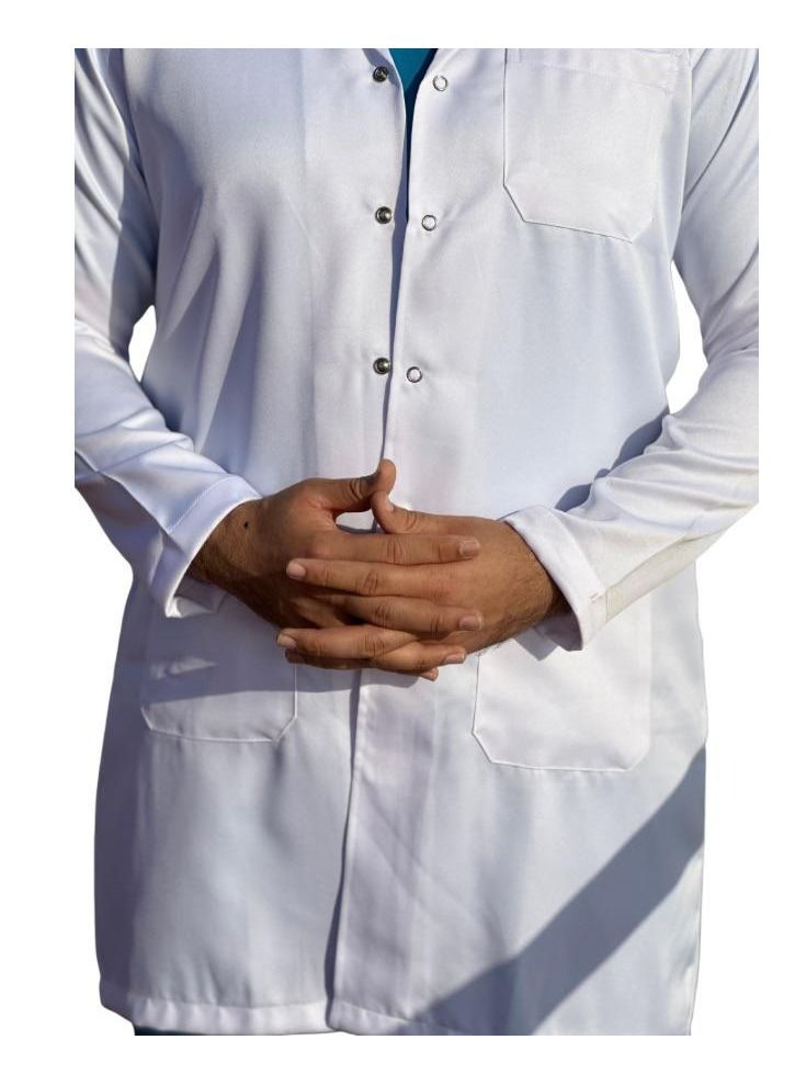 Just Needles JN Unisex Lab Coat White - Image 3