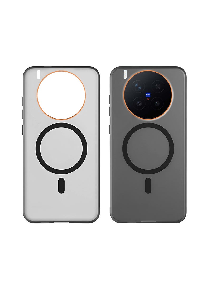 Wtech vivo X300 Pro 5G 2025 Hybrid Translucent Magsafe with Magnetic Charging Raised Camera Lips Elegant Look Case Cover (MCMPMN) - Black - Image 2