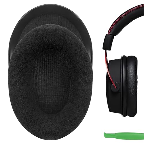 Geekria Comfort Velour Earpad Replacement Ear Pads for HyperX Cloud Stinger/Cloud Flight/Cloud X/Cloud II/Cloud III/Cloud Alpha/Cloud Core/Mix Headphones, Ear Cushions (Black) - Image 1