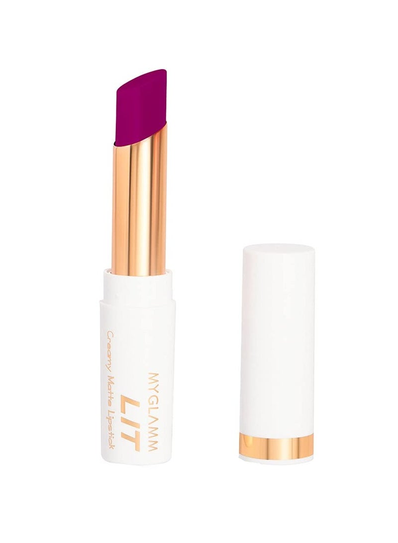MyGlamm Creamy Matte Lipstick Long lasting Smudge Proof French 75 (Purple) - Image 1