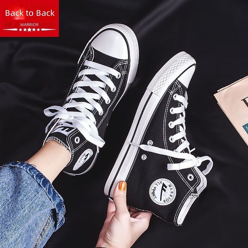 Warrior High-top canvas shoes for women, spring/autumn couple’s shoes, fashionable and trendy unisex footwear, versatile white sneakers for students. - Image 4