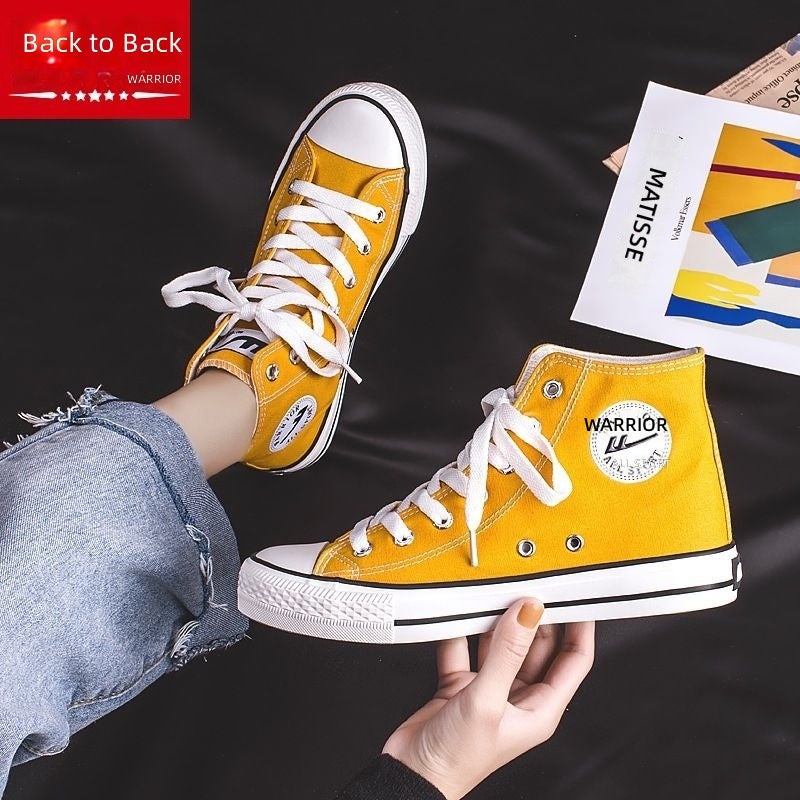 Warrior High-top canvas shoes for women, spring/autumn couple’s shoes, fashionable and trendy unisex footwear, versatile white sneakers for students. - Image 5