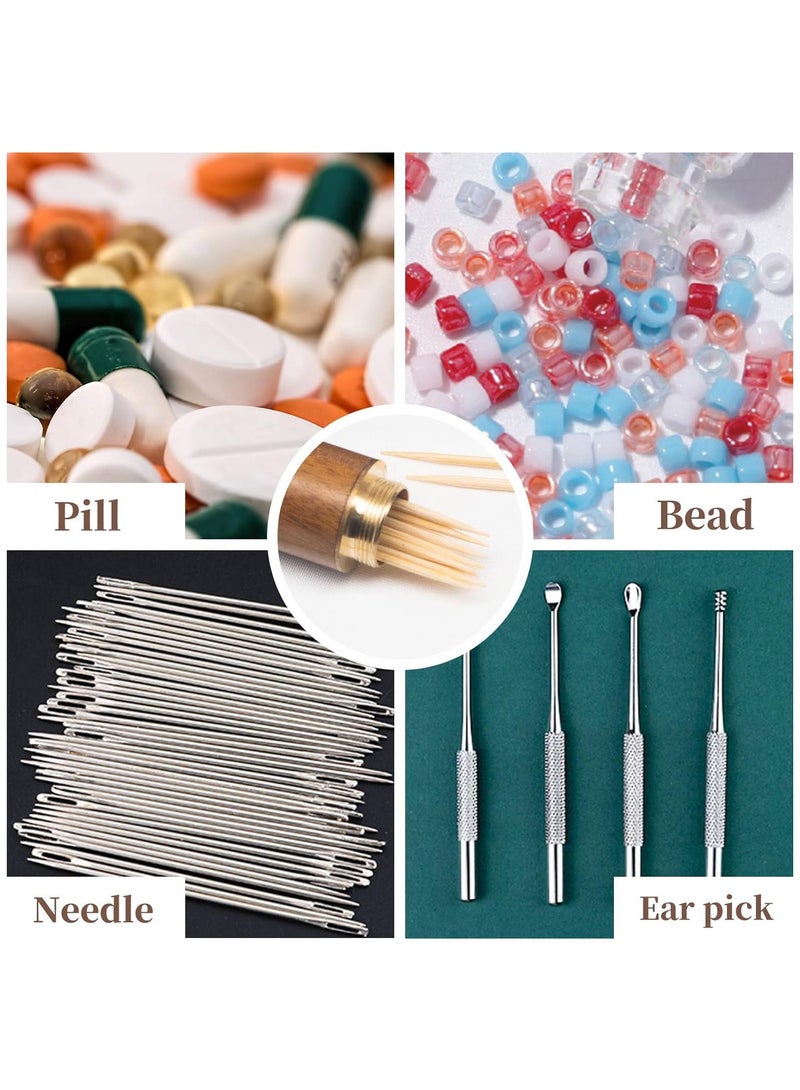 Craftman Toothpick Holder, 2Pcs Portable Wood Toothpick Case, Waterproof Handmade Craft Toothpick Pocket Box, for Storage Toothpick, Needle, Pill, Bead, Ear Pick, Cotton Swab and Other Small Object  - Image 5