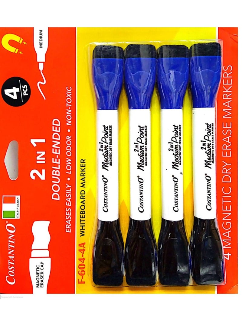 COSTANTINO - Whiteboard Marker Double Ended 4Pieces - Image 1