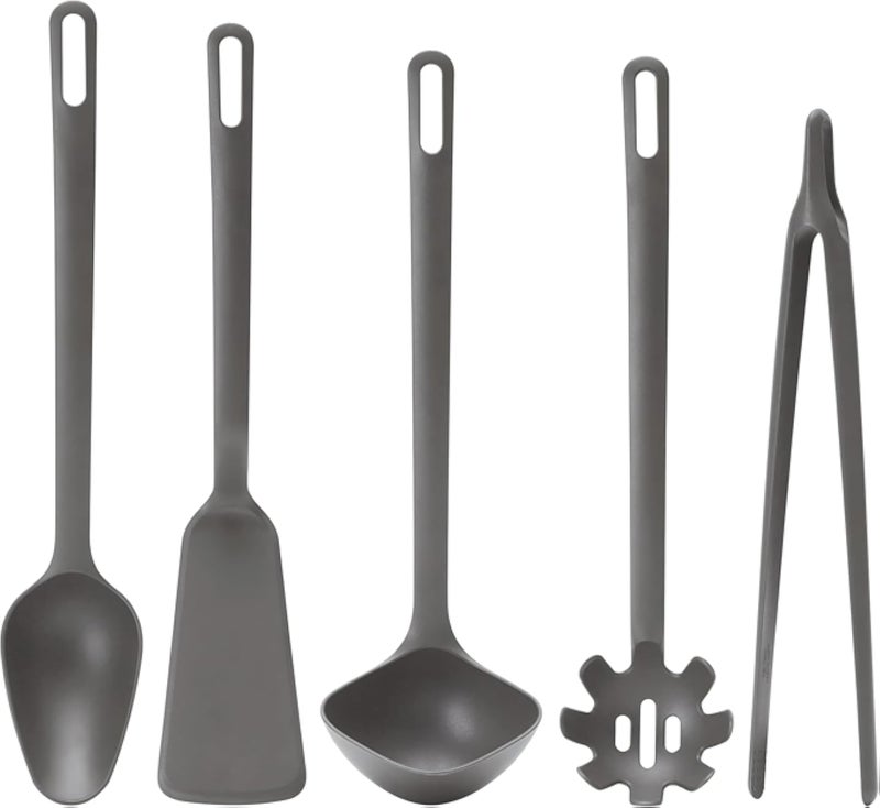 Gray Utensil Set - Complete Spoons for Stirring, Serving, and Serving Portions, Durable, Easy to Store, and Perfect for Everyday Meals