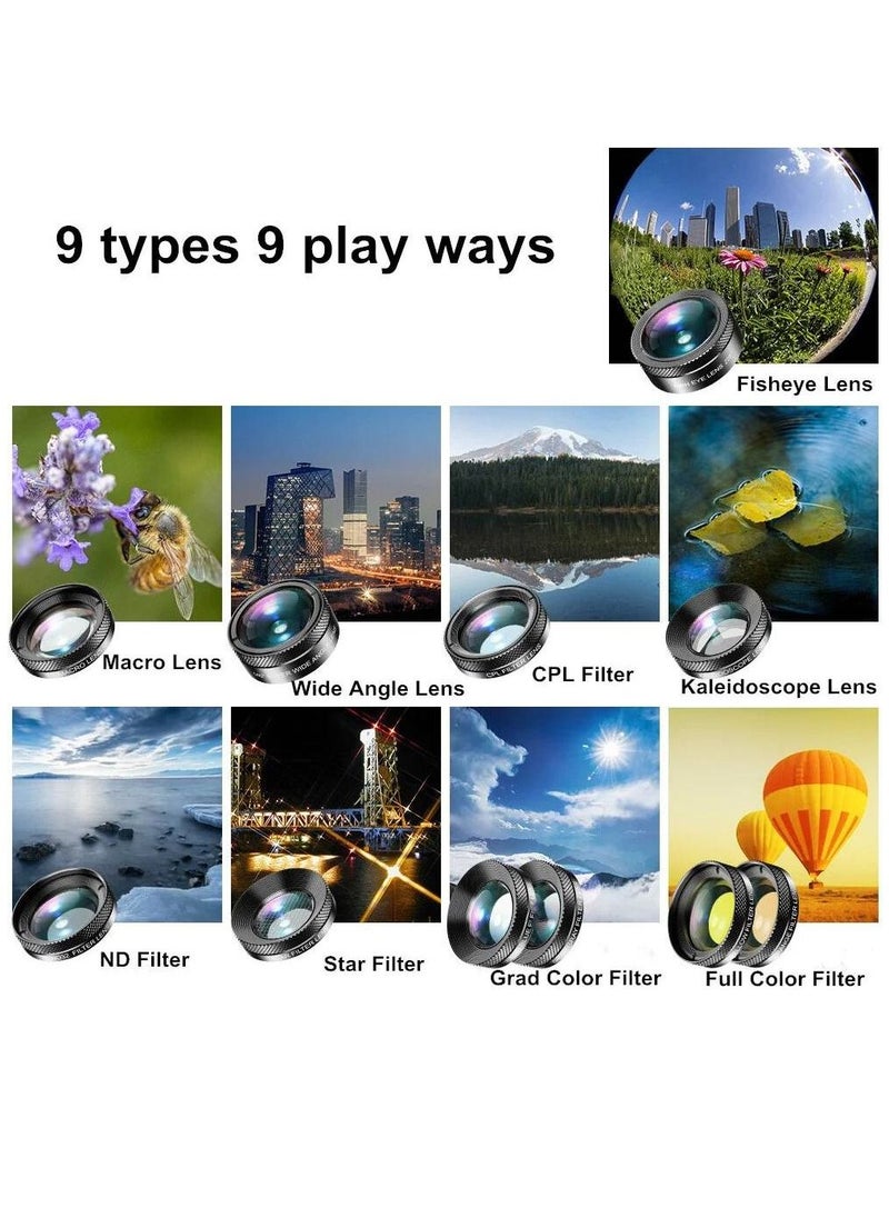 APEXEL 11 in 1 Phone camera Lens Kit fisheye wide lens Full Colorgrad Filter CPL ND Star Filter For all Smartphone  - Image 5