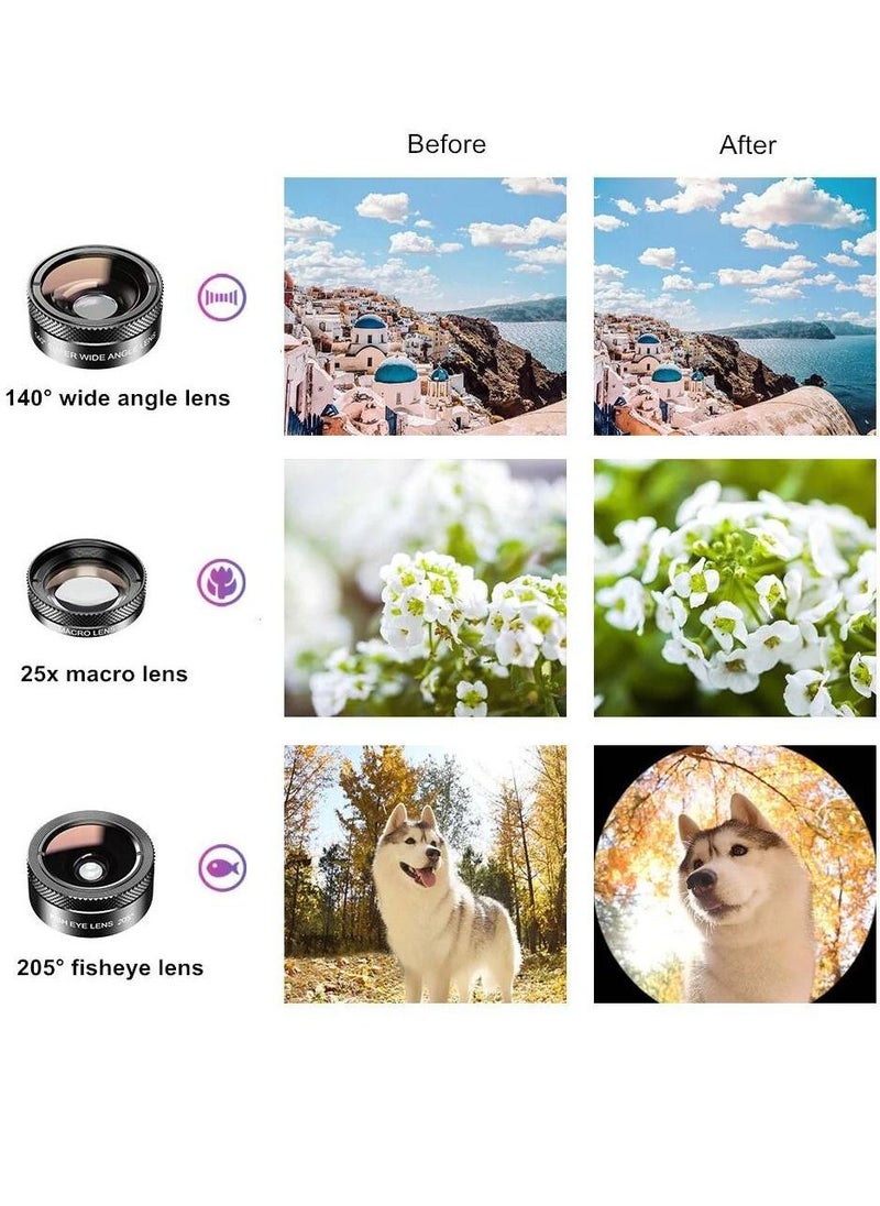 APEXEL 11 in 1 Phone camera Lens Kit fisheye wide lens Full Colorgrad Filter CPL ND Star Filter For all Smartphone  - Image 4