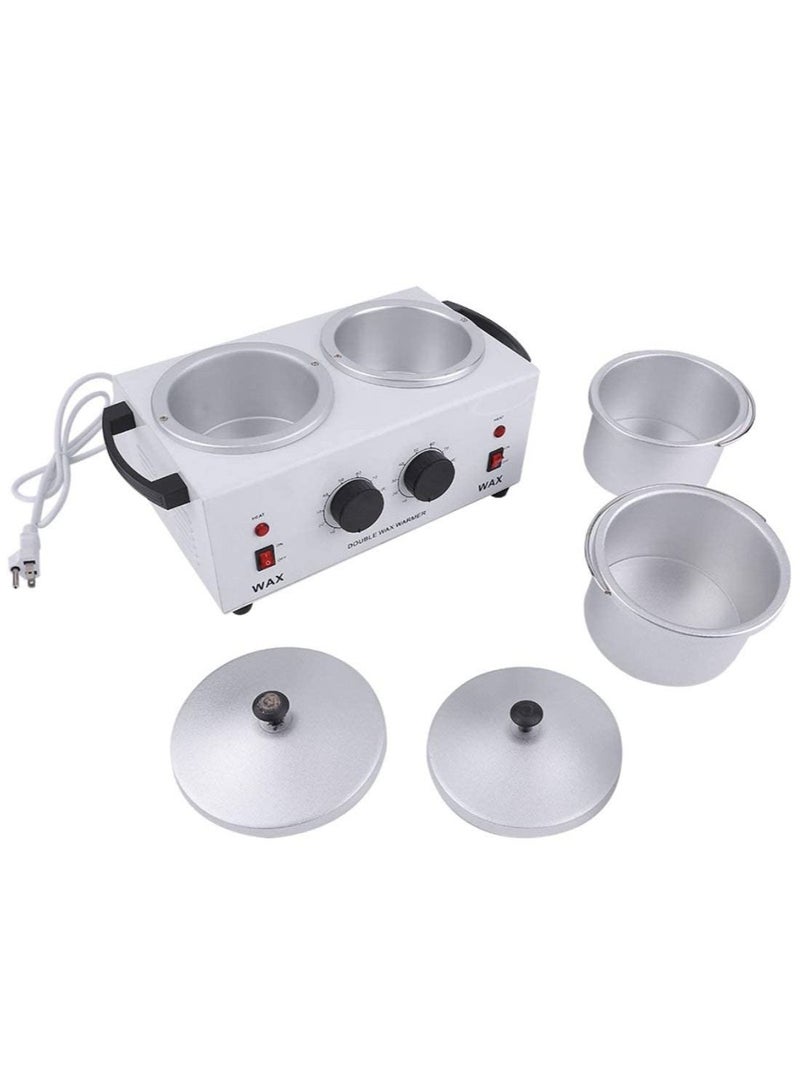 DubaiGallery سخان شمع مزدوج وعاء سخان كهربائي احترافي مزدوج صالون أداة إزالة الشعر بالشمع الساخن - Image 2