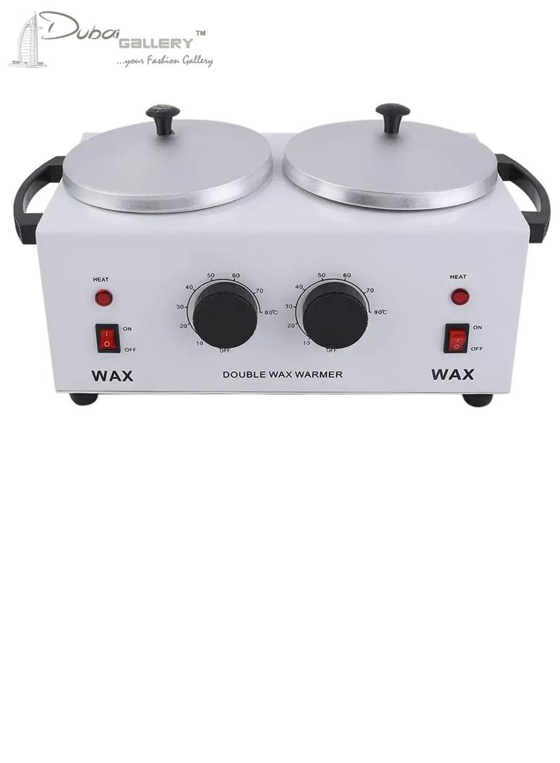 DubaiGallery سخان شمع مزدوج وعاء سخان كهربائي احترافي مزدوج صالون أداة إزالة الشعر بالشمع الساخن - Image 1