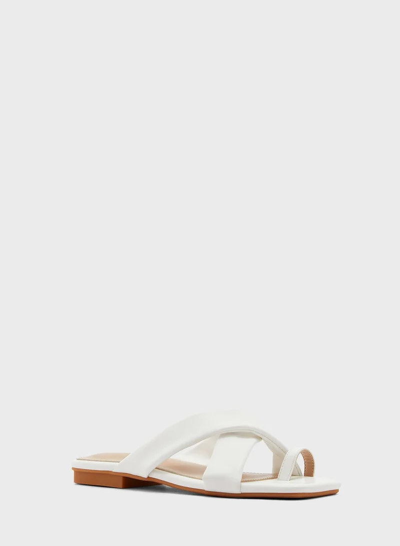 Ginger Cross Over Toe Loop Flat Sandal