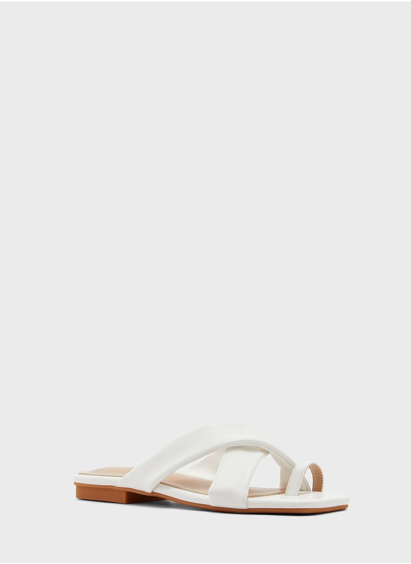 Ginger - Cross Over Toe Loop Flat Sandal - Image 1
