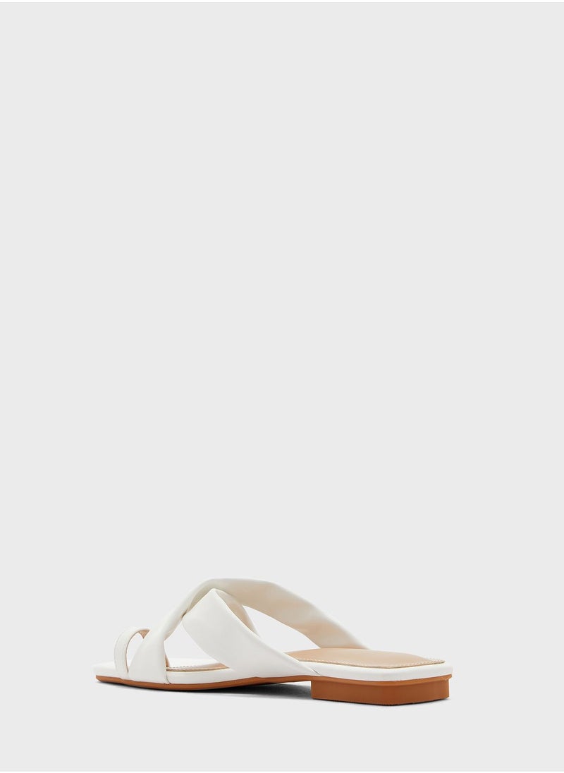 Ginger - Cross Over Toe Loop Flat Sandal - Image 1