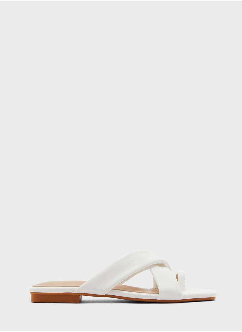 Ginger - Cross Over Toe Loop Flat Sandal - Image 1