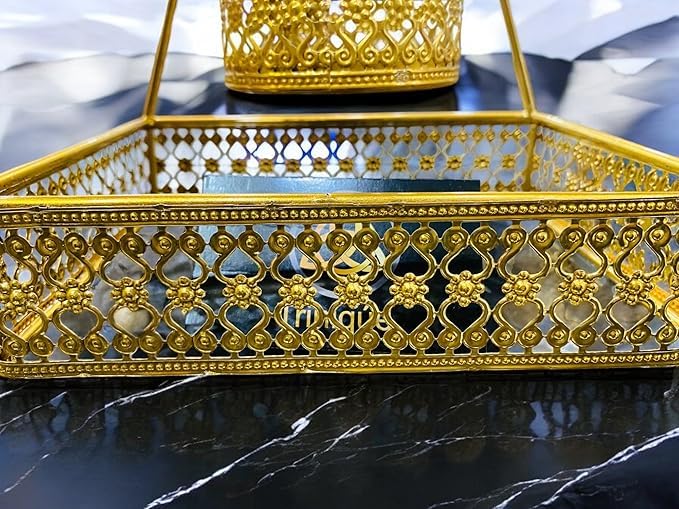 TRINIQUE حامل الحلويات العجلة الدوارة الساحرة، حامل الكعك والكعك الذهبي الأنيق | عرض دوار للحلويات في الحفلات، أعياد الميلاد، حفلات الزفاف والفعاليات الخاصة | حامل الحلويات للحلويات.. - Image 5