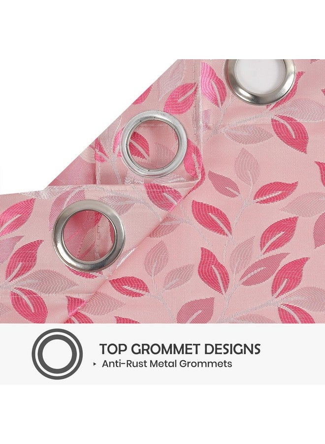 FRESH FROM LOOM Opaque Curtains for Door 10 Feet Long|Big Window Curtain Polyester Weaved Parda|Modern Parde for Living Room Bedroom|Home Office Jacquard Screens (Pink,2pc) Grommet - Image 2