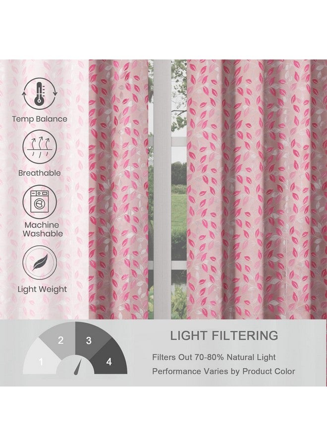 FRESH FROM LOOM Opaque Curtains for Door 10 Feet Long|Big Window Curtain Polyester Weaved Parda|Modern Parde for Living Room Bedroom|Home Office Jacquard Screens (Pink,2pc) Grommet - Image 5